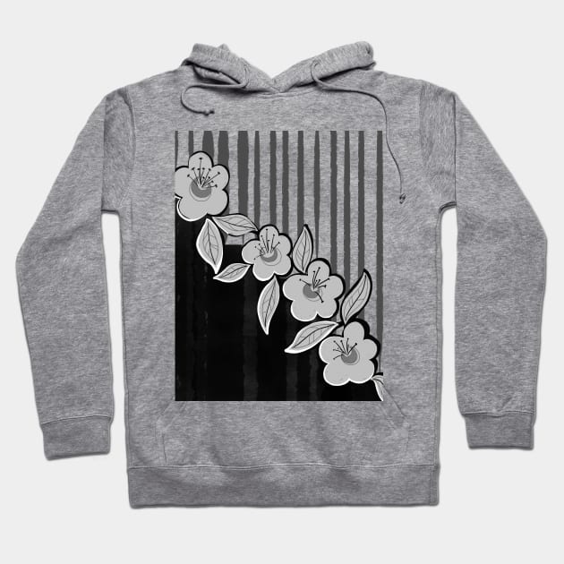 Pattern flowers black and white Hoodie by ArtKsenia